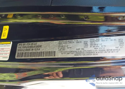 2020 Jeep Wrangler Unlimited Sport Altitude 4X4 from USA, damaged, VIN 1C4HJXDN8LW339282